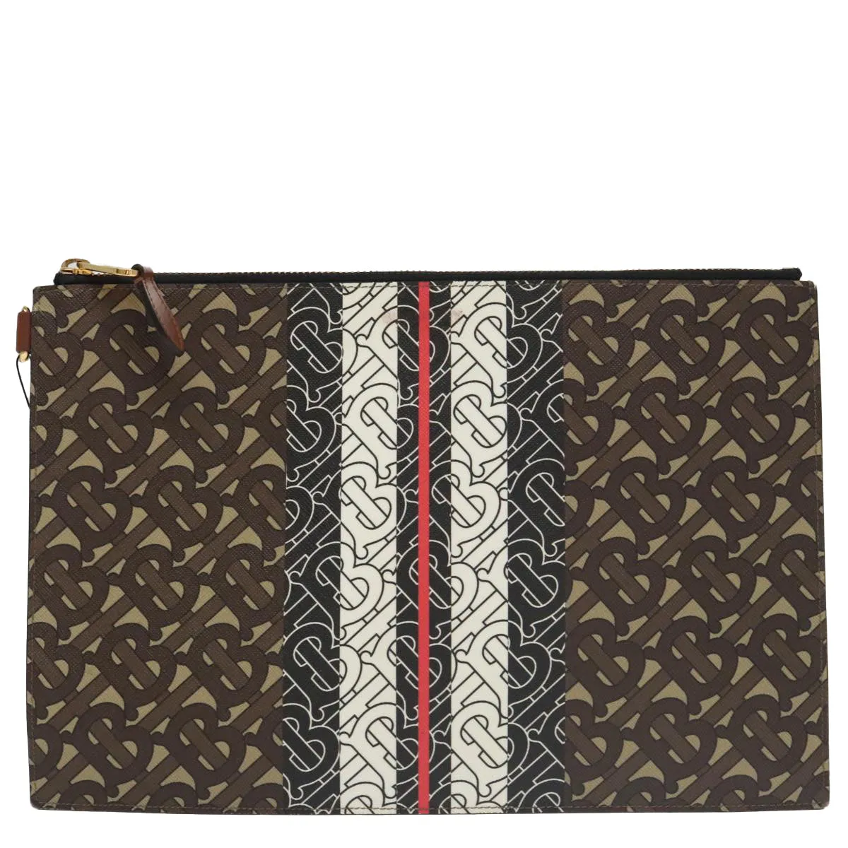 Burberry Tb  Leather Clutch Bag (Pre-Owned)