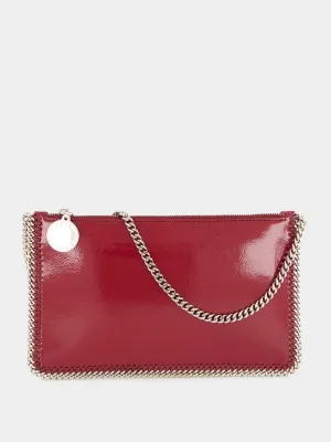 Burgundy Crinkled Patent Alter Mat Pochette with Chain