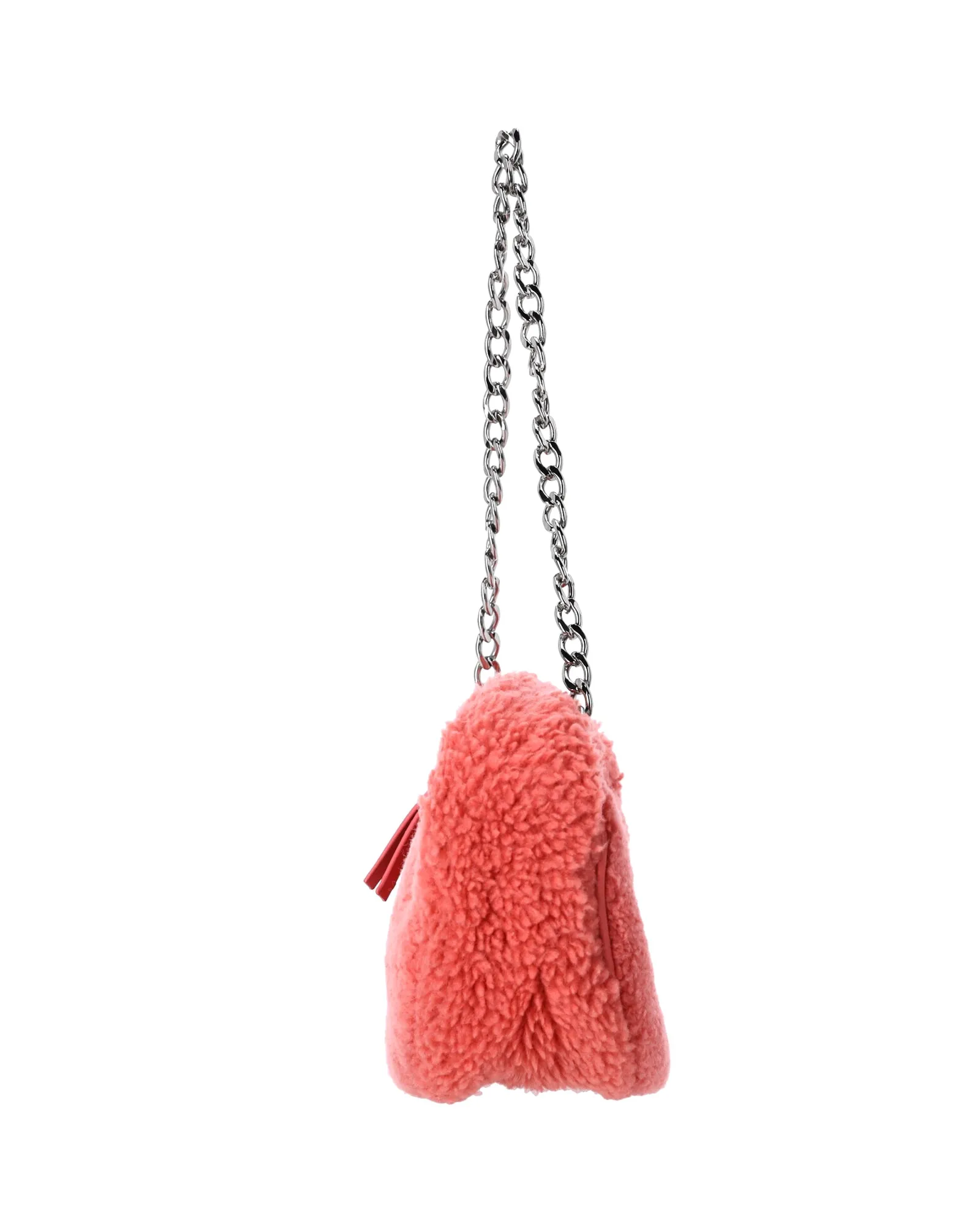 By Far Baby Cush Bag in Pink Shearling