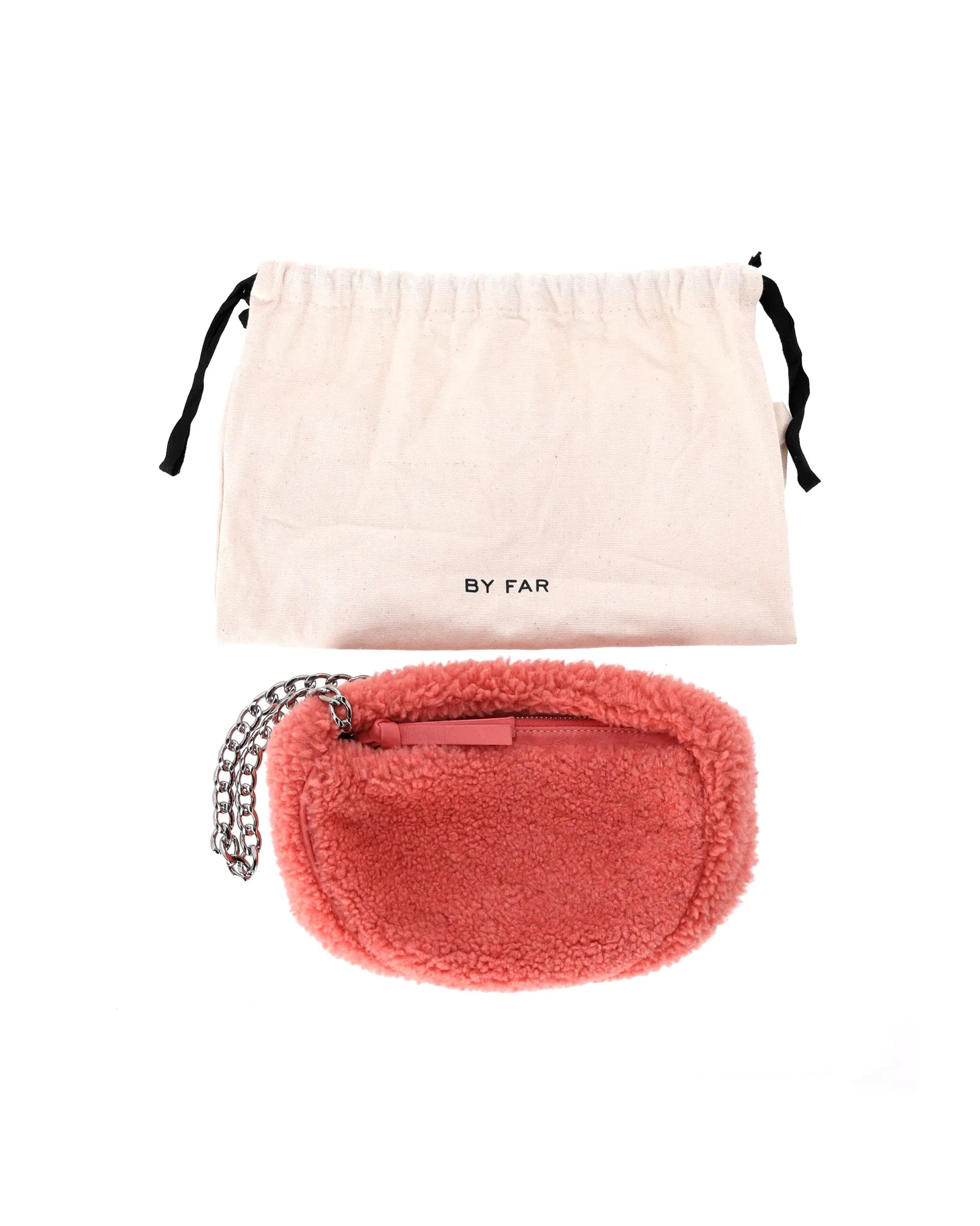 By Far Baby Cush Bag in Pink Shearling