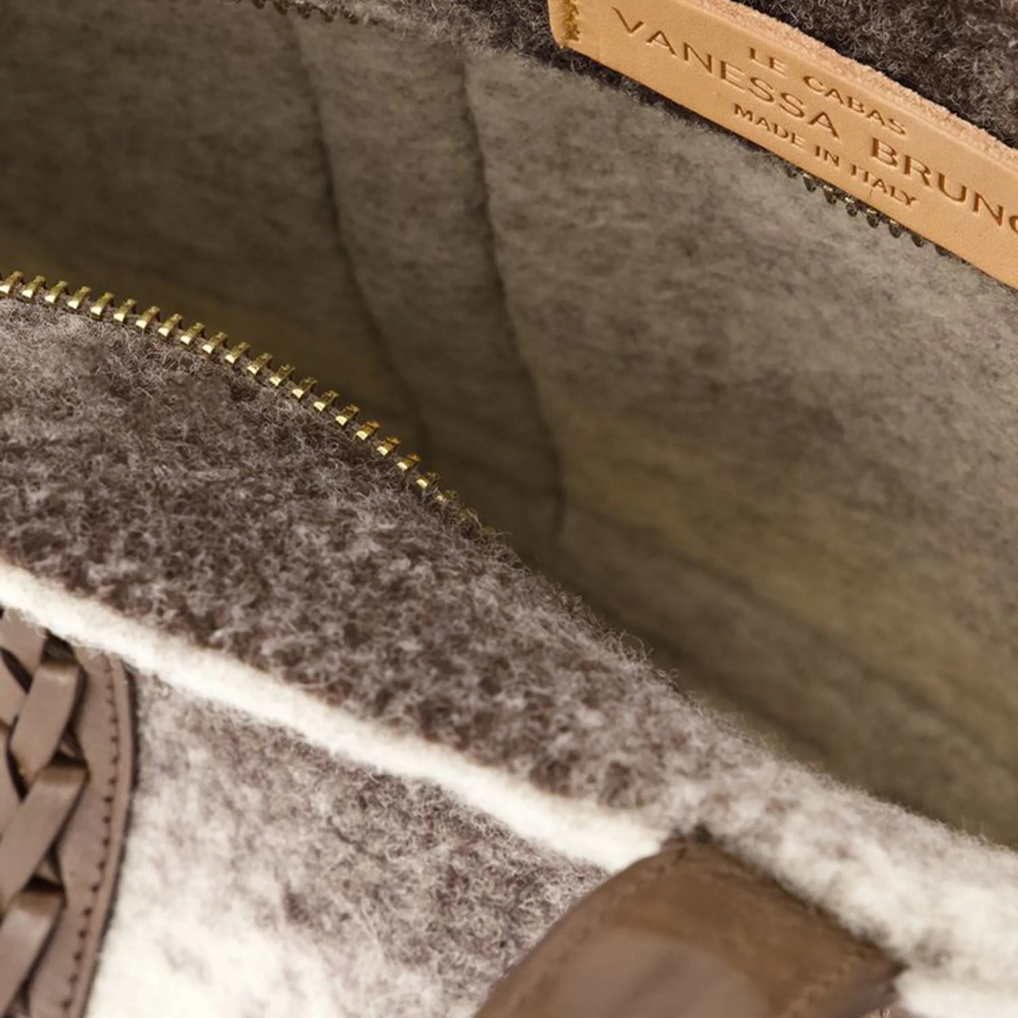Cabas S Shopper Bag - Vanessa Bruno - Wool - Brown