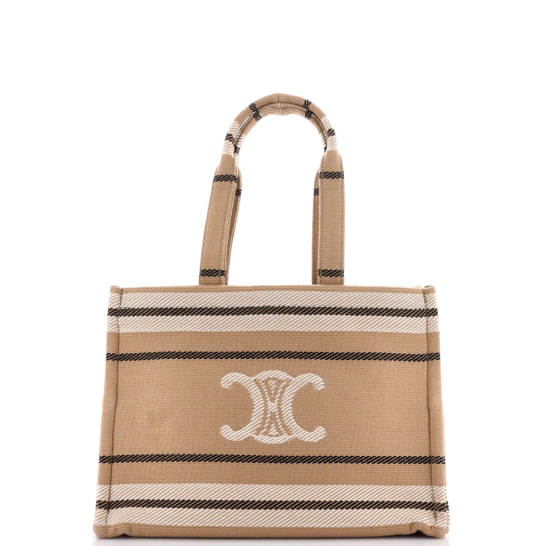 Cabas Thais Tote Triomphe Striped Jacquard Textile Large