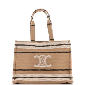 Cabas Thais Tote Triomphe Striped Jacquard Textile Large