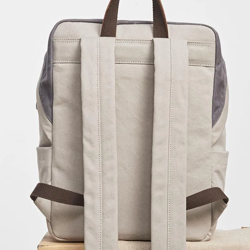 Canvas Gray Mens Cool Backpack Canvas Travel Bag Canvas School Bag for Men