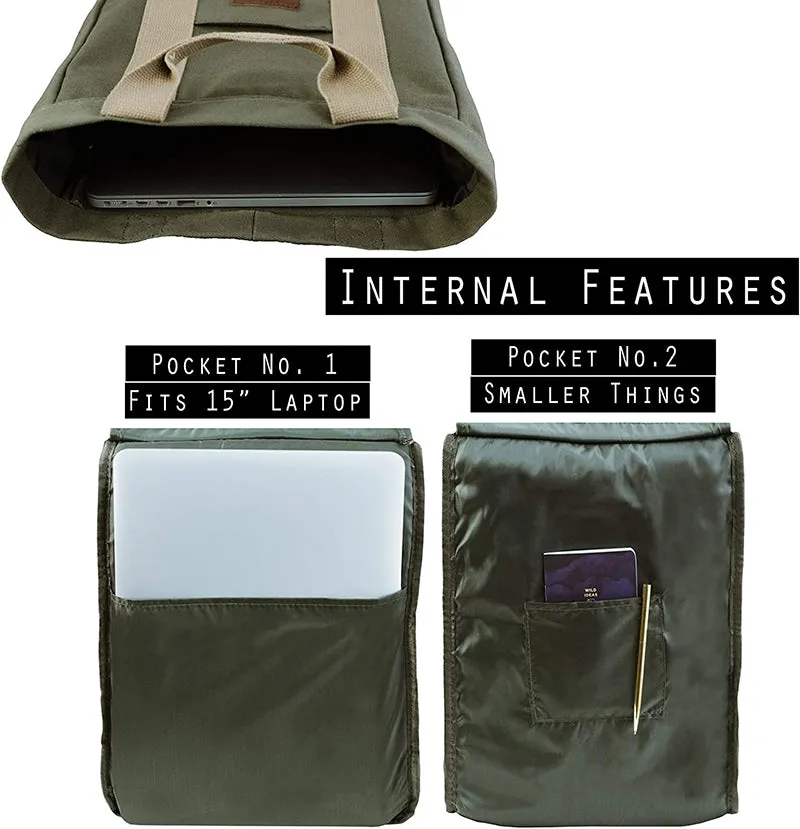 Canvas Laptop Leisure Travel Rucksack Backpack