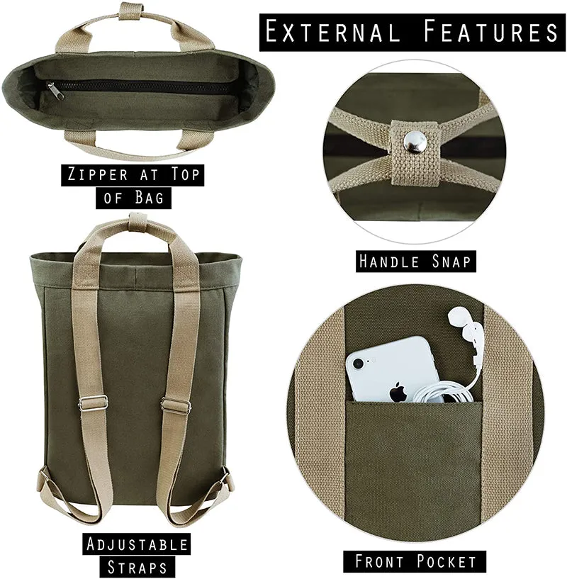 Canvas Laptop Leisure Travel Rucksack Backpack