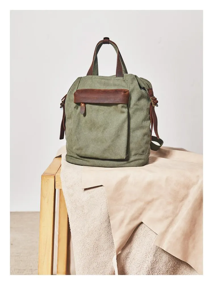 Canvas Mens Backpacks Canvas Green Satchel Backpack Canvas Computer Backpack for Men