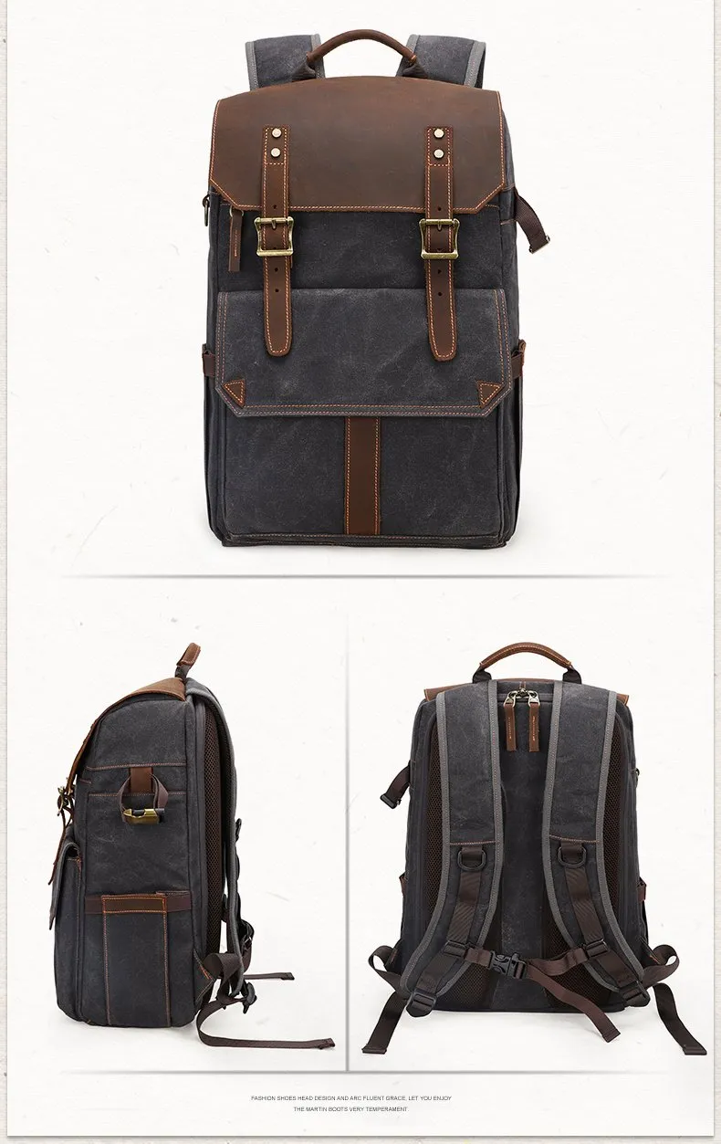 CANVAS WATERPROOF MENS CANON CAMERA BACKPACK LARGE NIKON CAMERA BAG DSLR CAMERA BAG FOR MEN