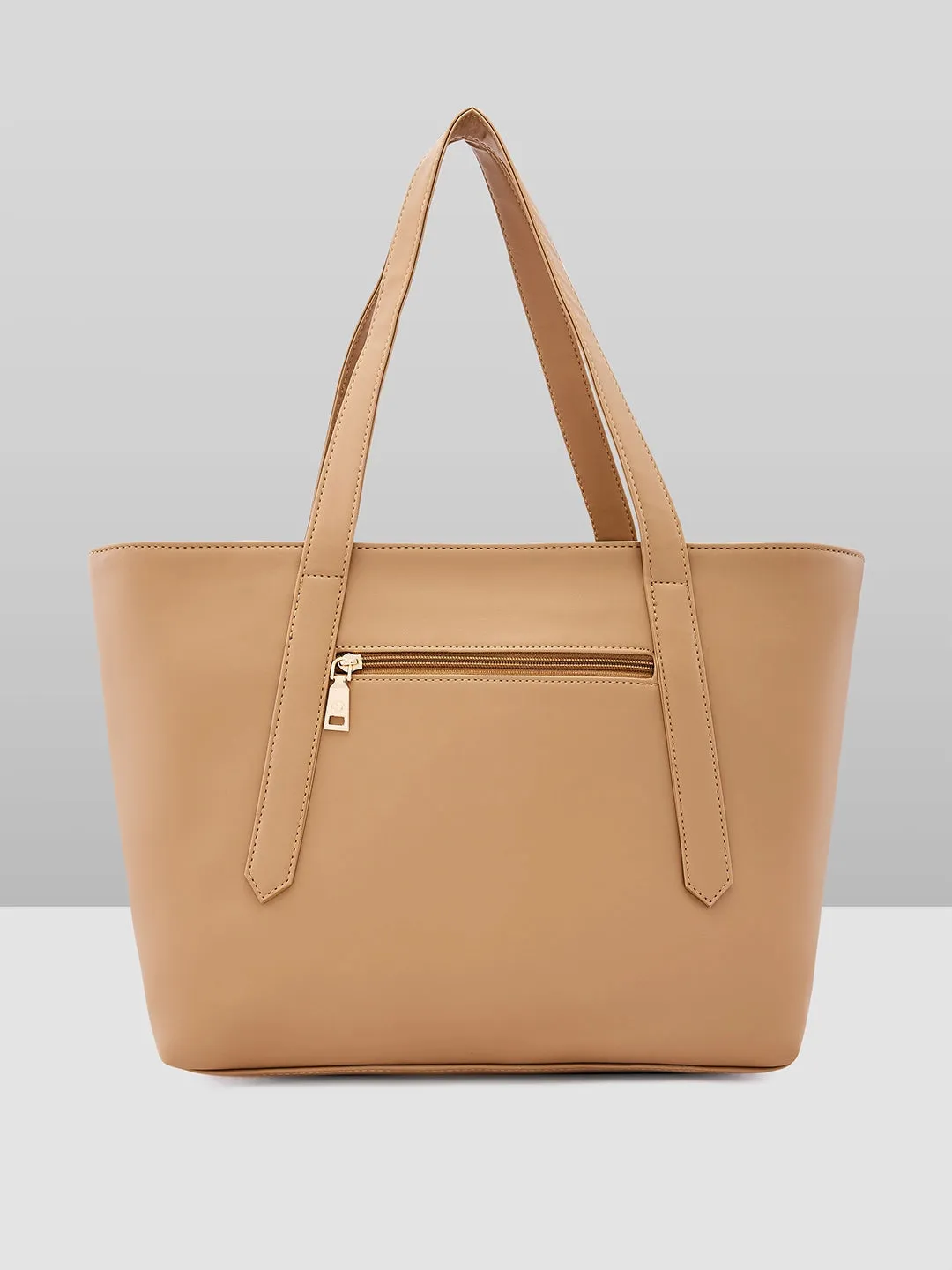 Caprese Aarya Large Beige Tote Bag