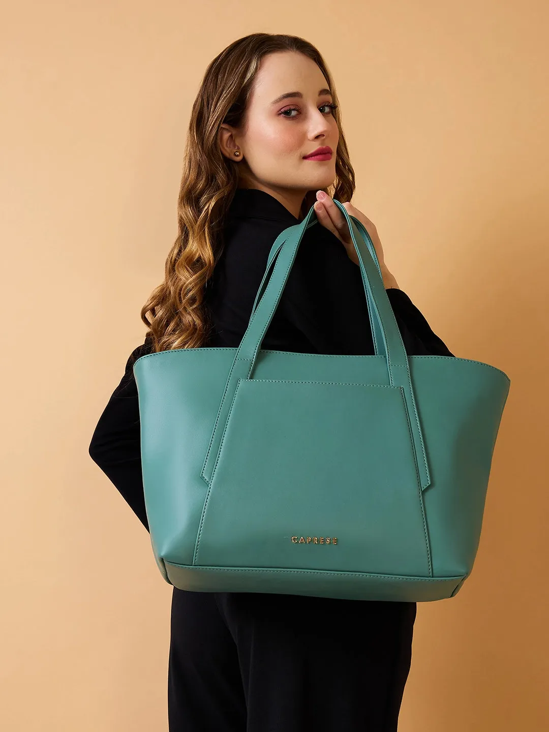 Caprese Aarya Large Mint Tote Bag