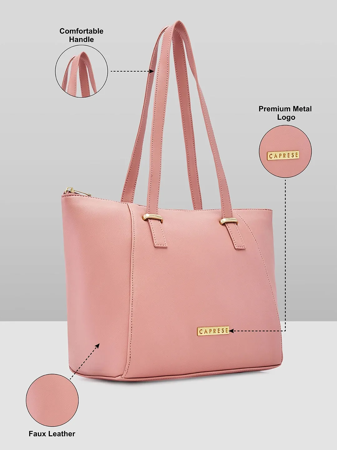 Caprese Afra Medium Blush Tote Bag