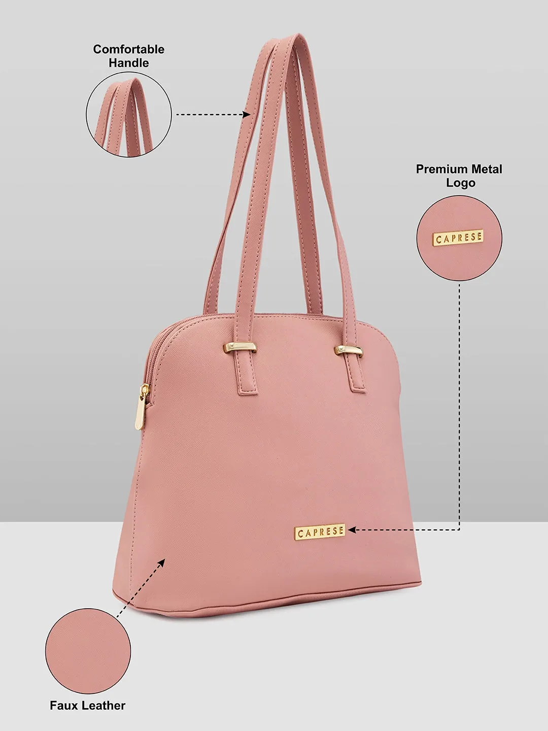 Caprese Afra Small Blush Satchel Bag