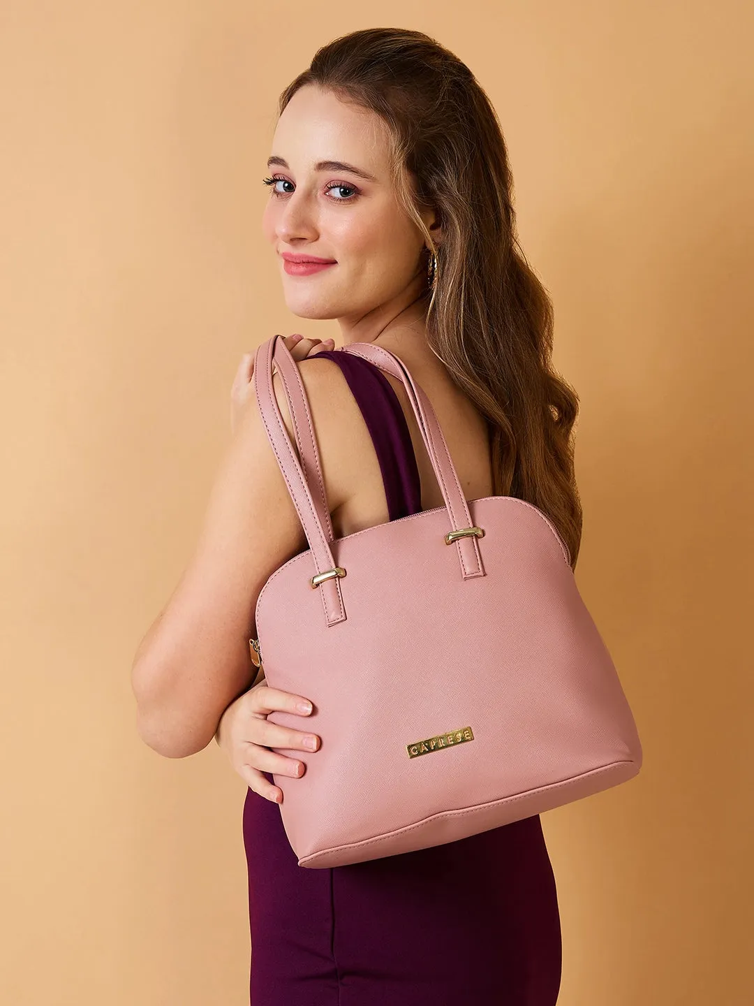 Caprese Afra Small Blush Satchel Bag