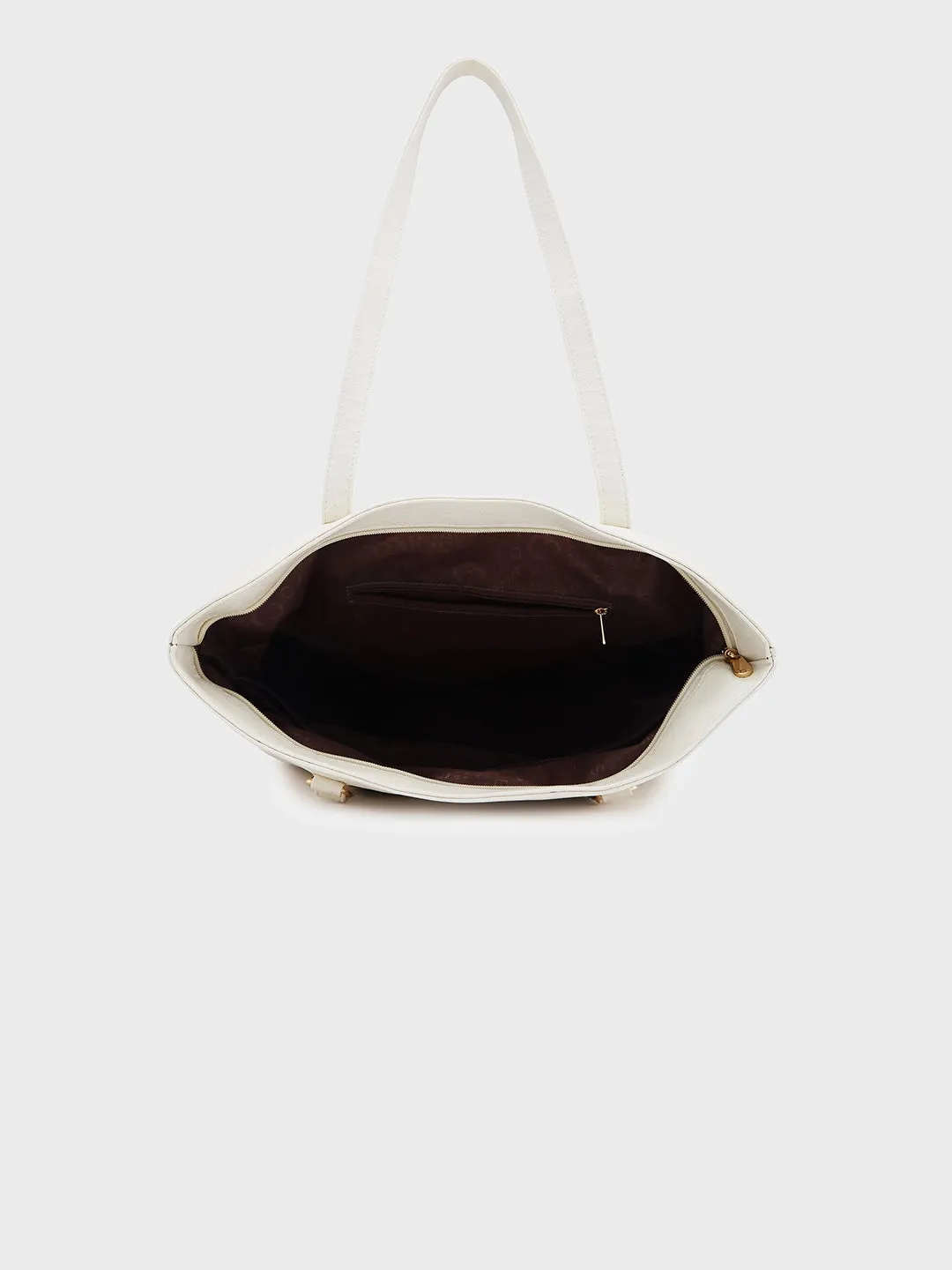 Caprese Amelia Medium Off White Tote Bag