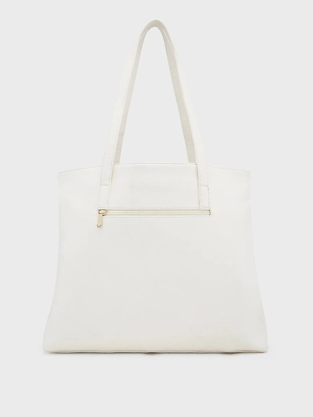 Caprese Amelia Medium Off White Tote Bag