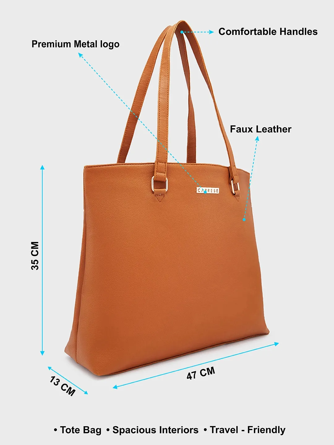 Caprese Amelia Medium Tan Tote Bag