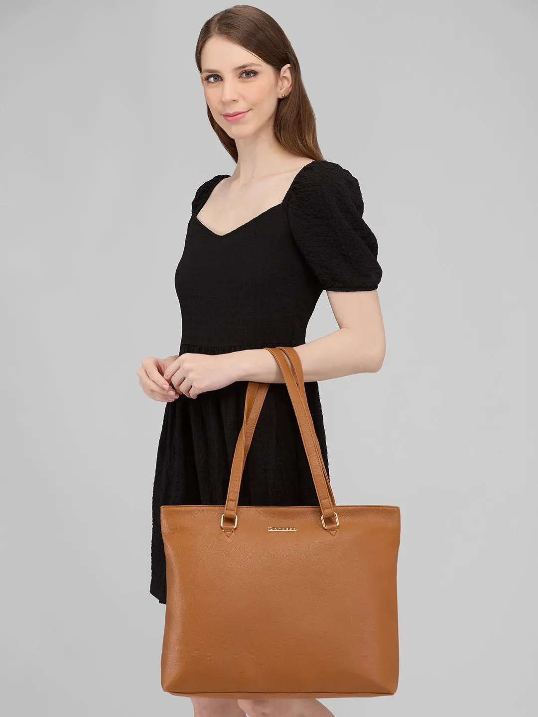 Caprese Amelia Medium Tan Tote Bag