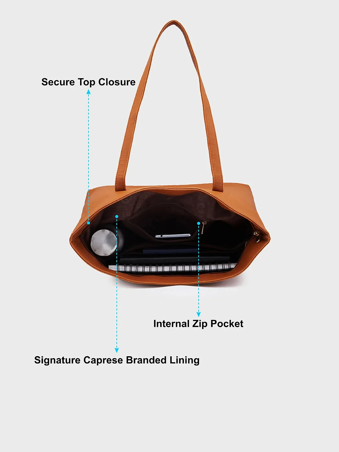 Caprese Amelia Medium Tan Tote Bag