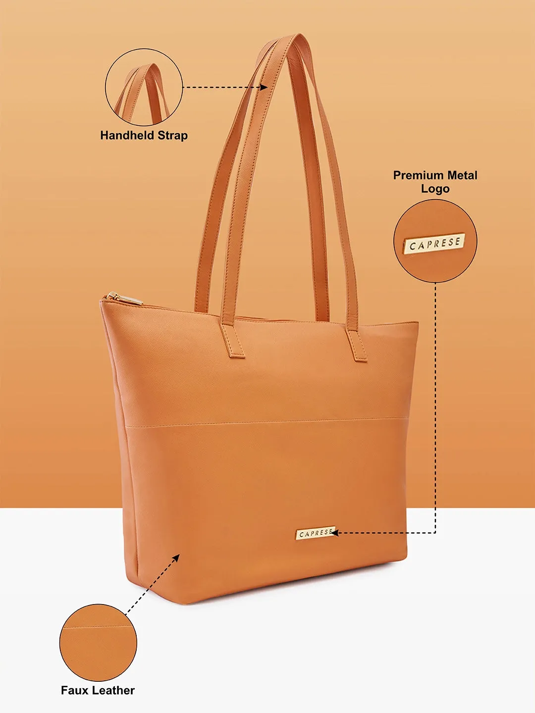 Caprese Annika Large Orange Tote Bag