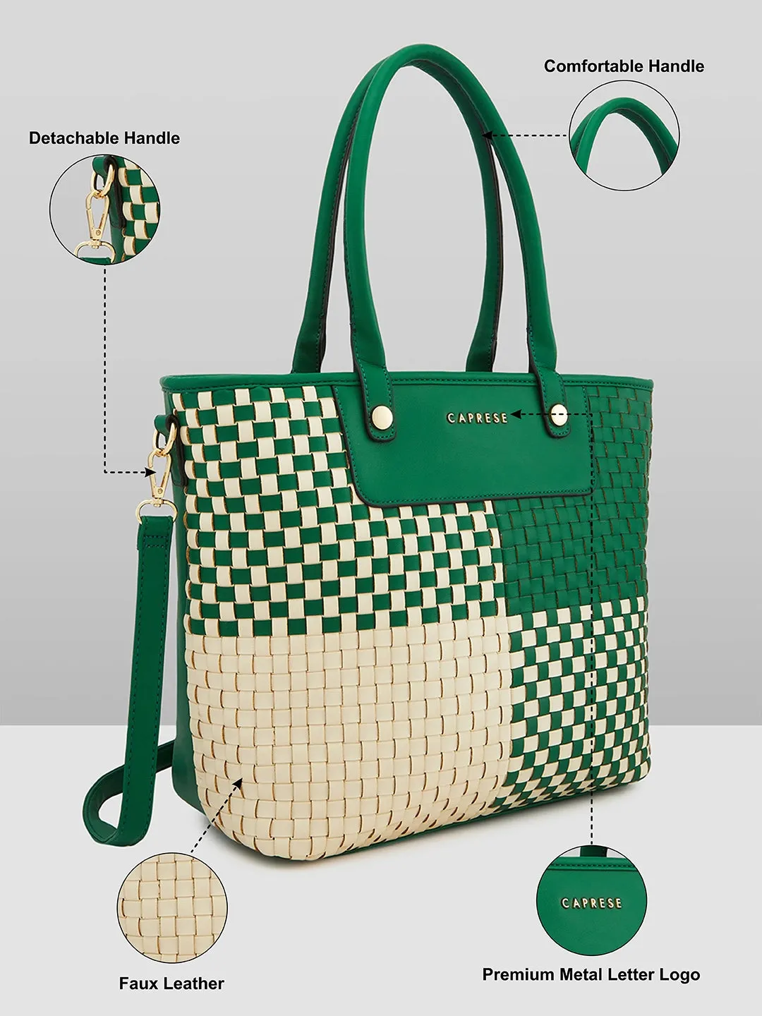 Caprese Aria Large Green Tote Bag