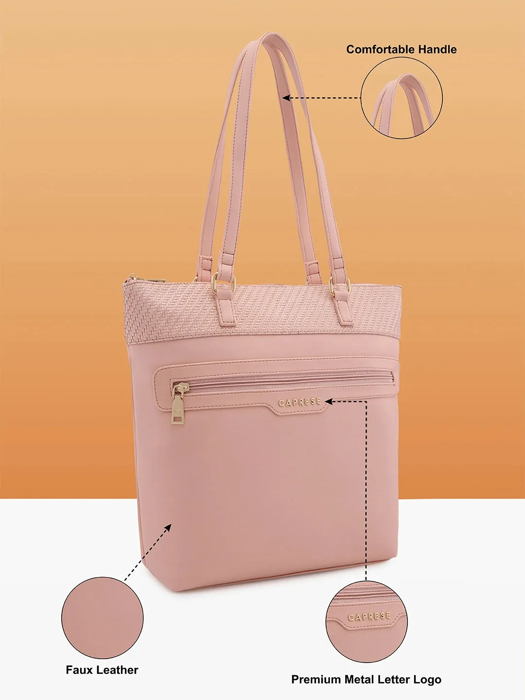Caprese Aria Large Pink Tote Bag