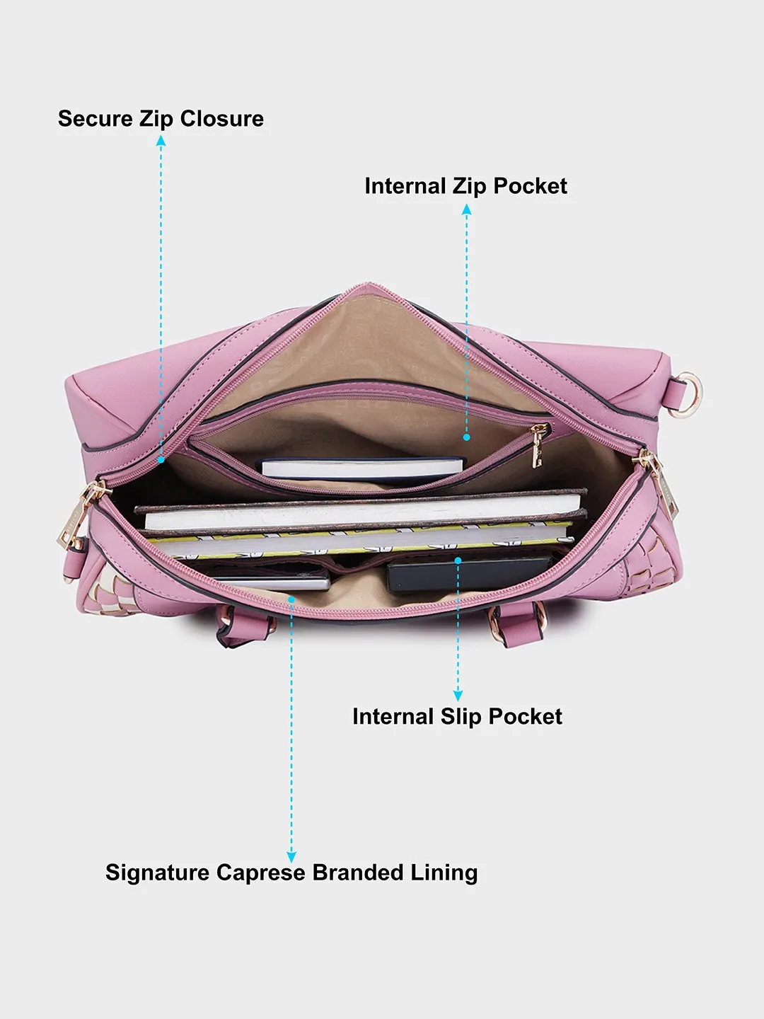Caprese Aria Medium Blush Satchel Bag