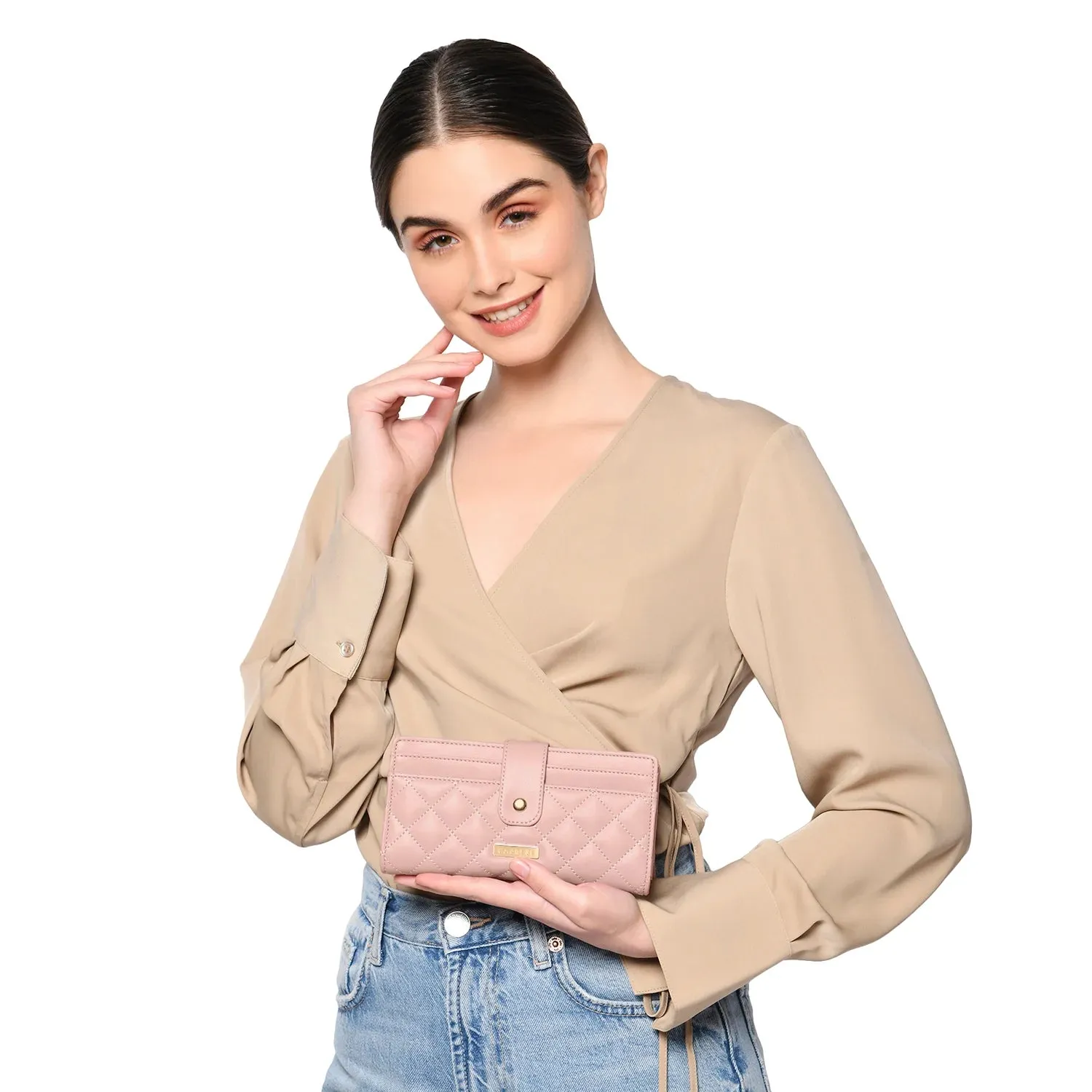 Caprese Athena Medium Soft Pink Fold Wallet