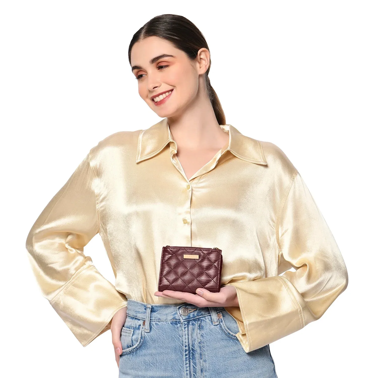 Caprese Athena Small Plum Fold Wallet