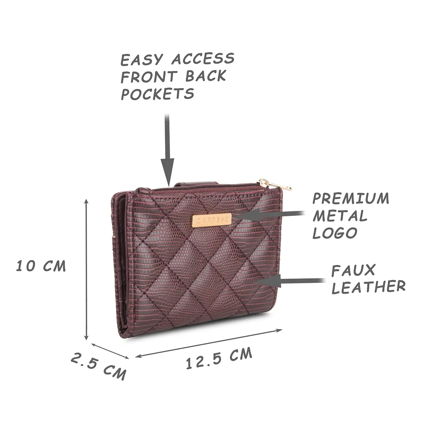 Caprese Athena Small Plum Fold Wallet