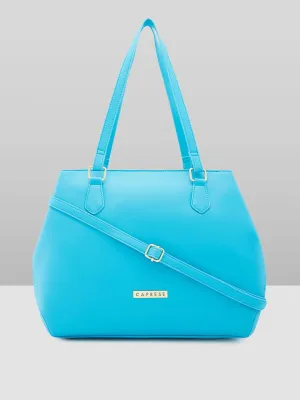 Caprese Augustina Medium Bluish Green Tote Bag