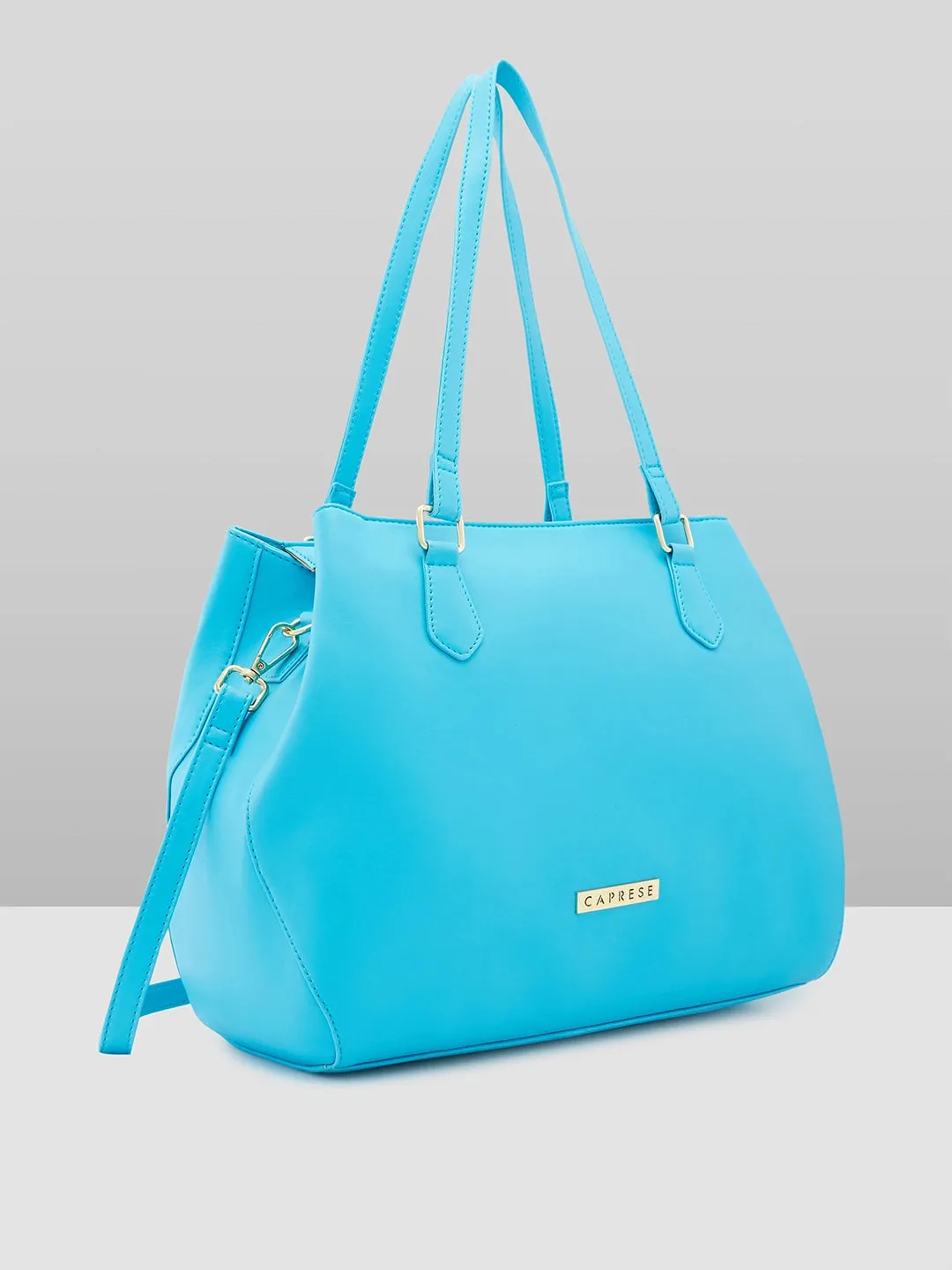 Caprese Augustina Medium Bluish Green Tote Bag