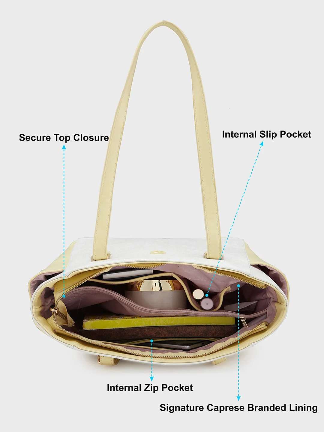 Caprese Aurora Medium Yellow Tote Bag