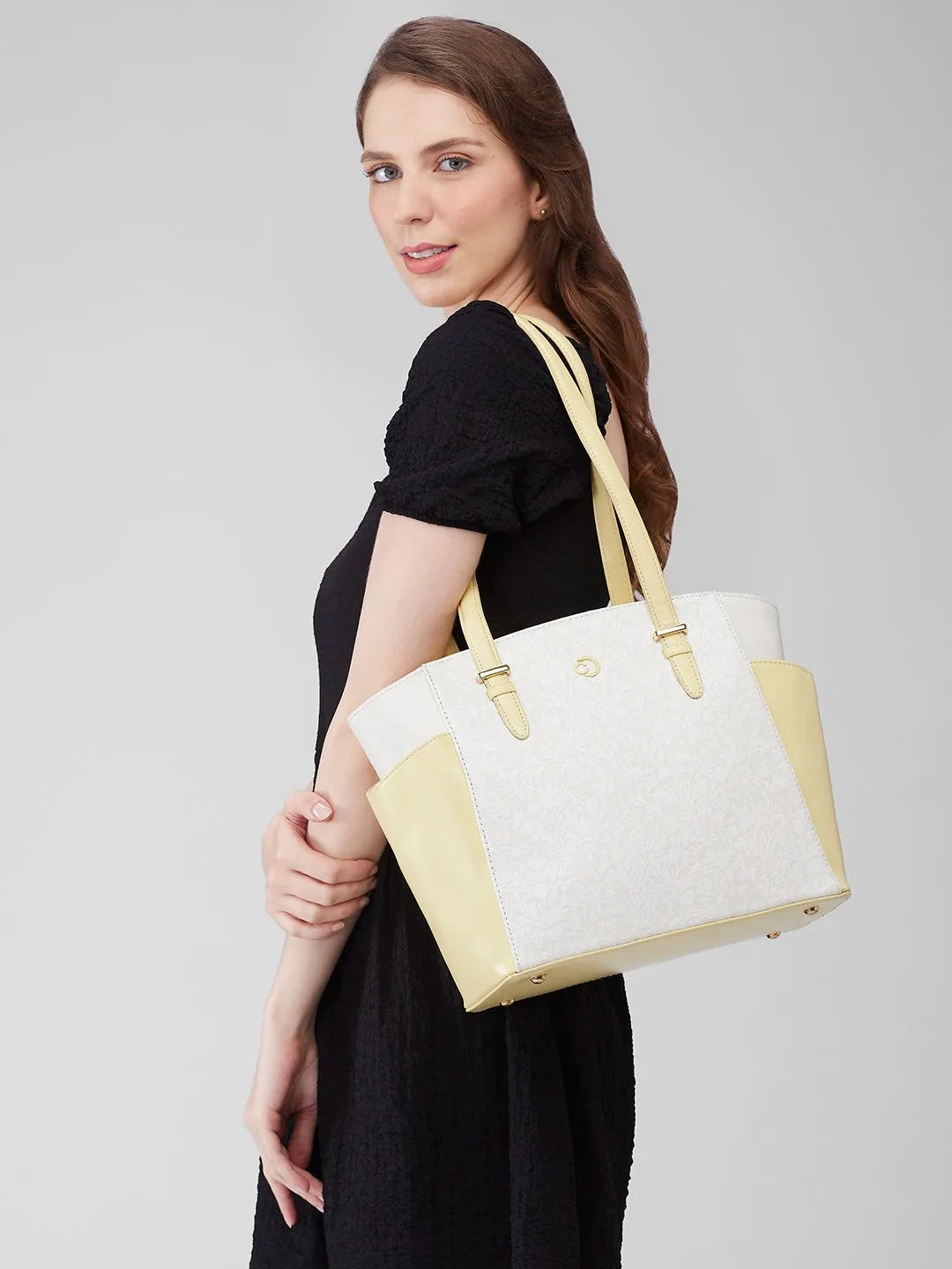 Caprese Aurora Medium Yellow Tote Bag
