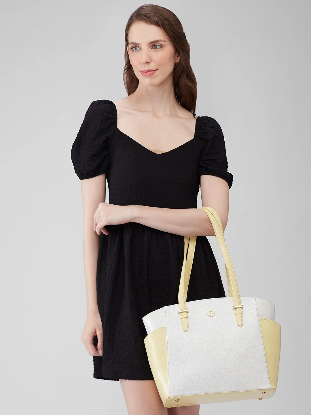 Caprese Aurora Medium Yellow Tote Bag
