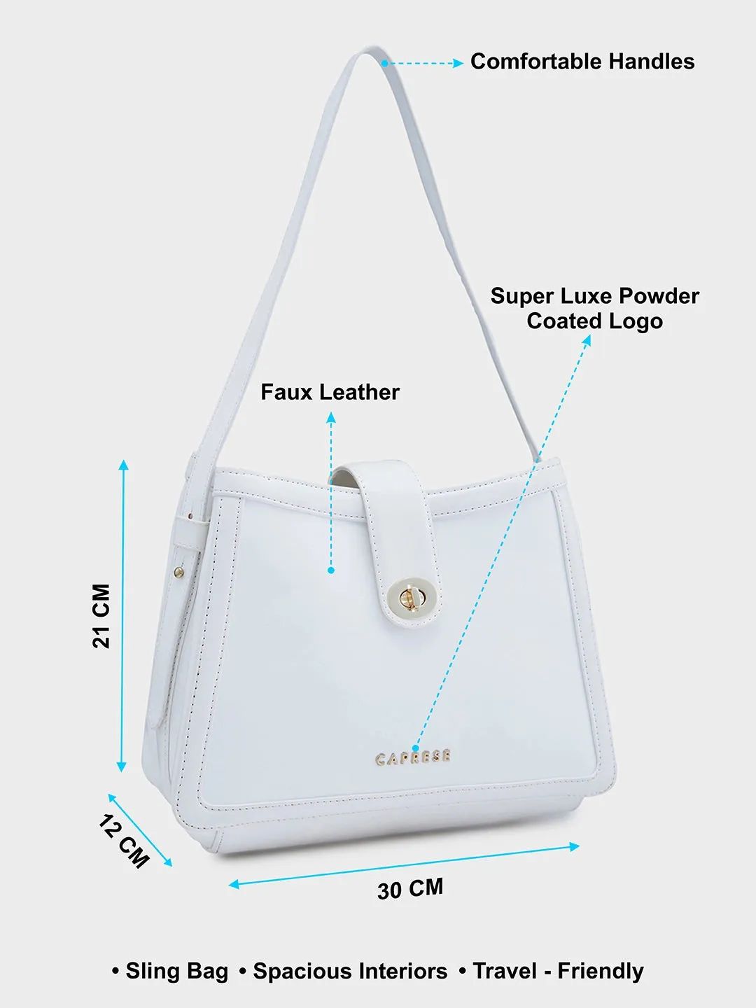 Caprese Aurora Small Blue Satchel Bag