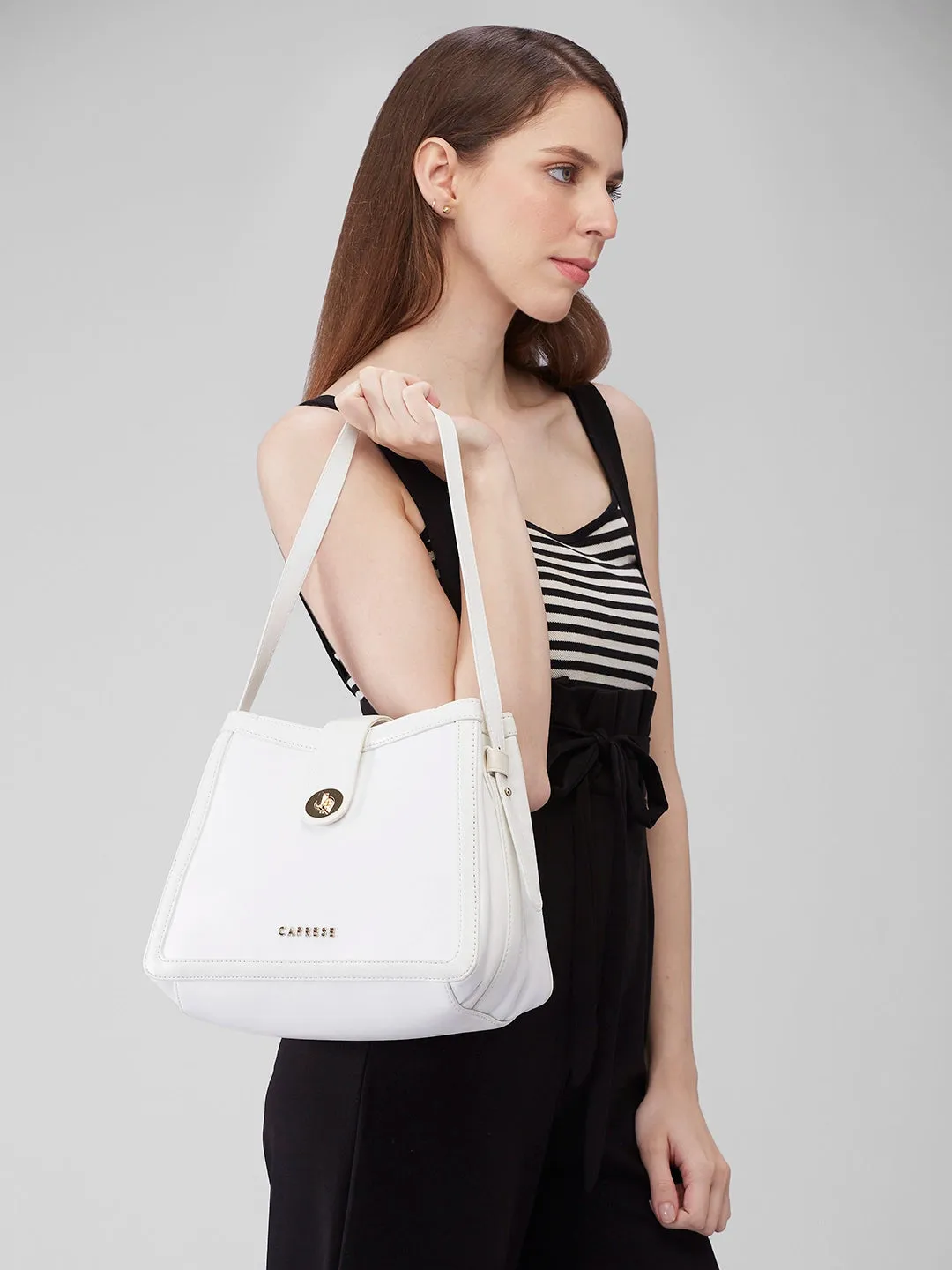 Caprese Aurora Small Blue Satchel Bag