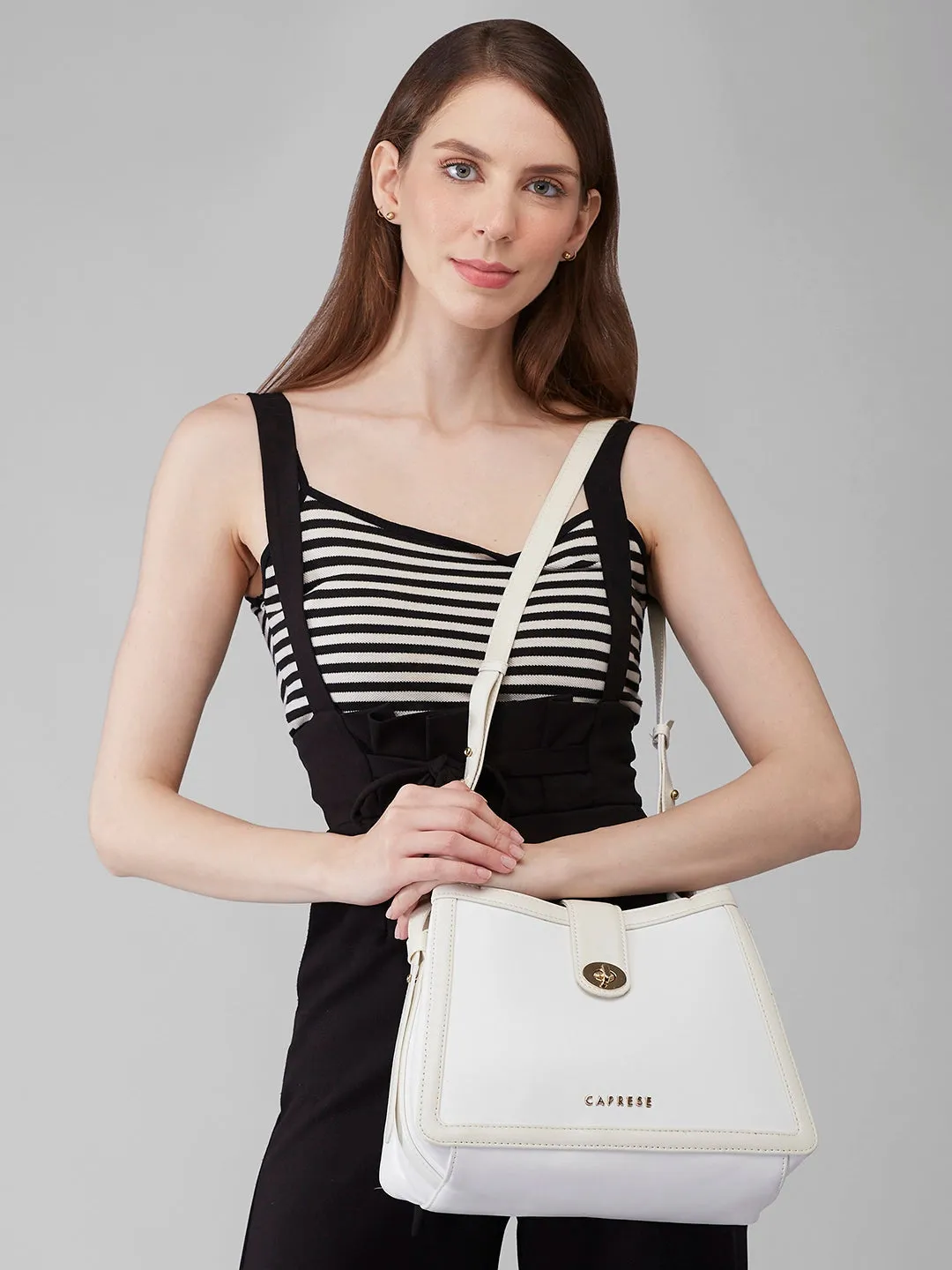 Caprese Aurora Small Yellow Satchel Bag