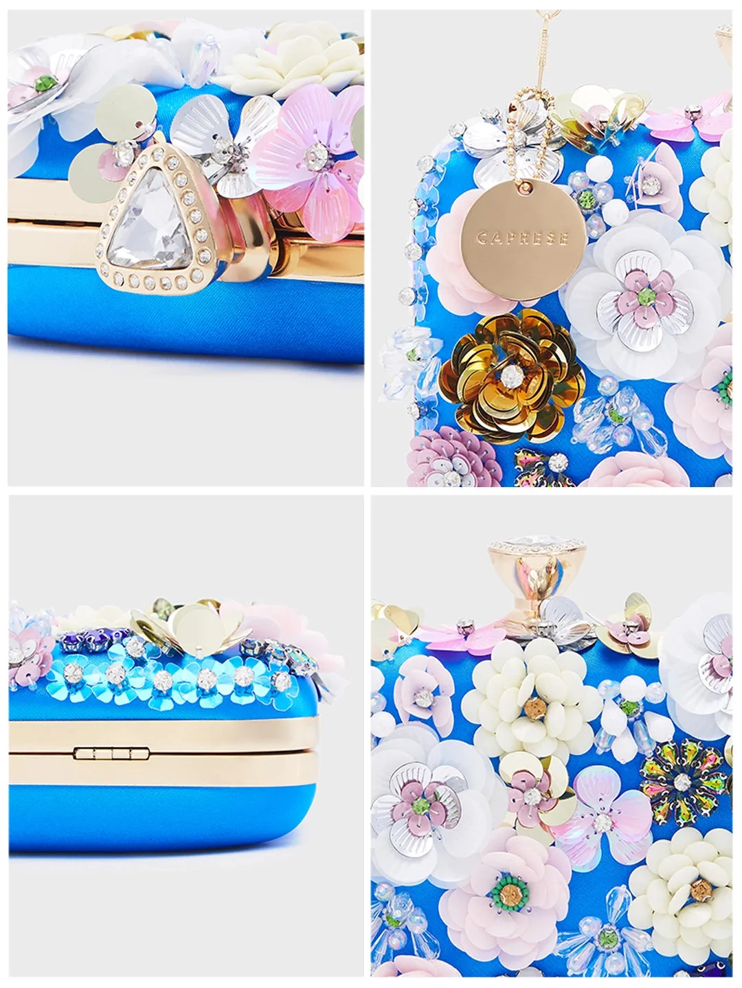 Caprese Ava Floral Small Blue Clutch Box