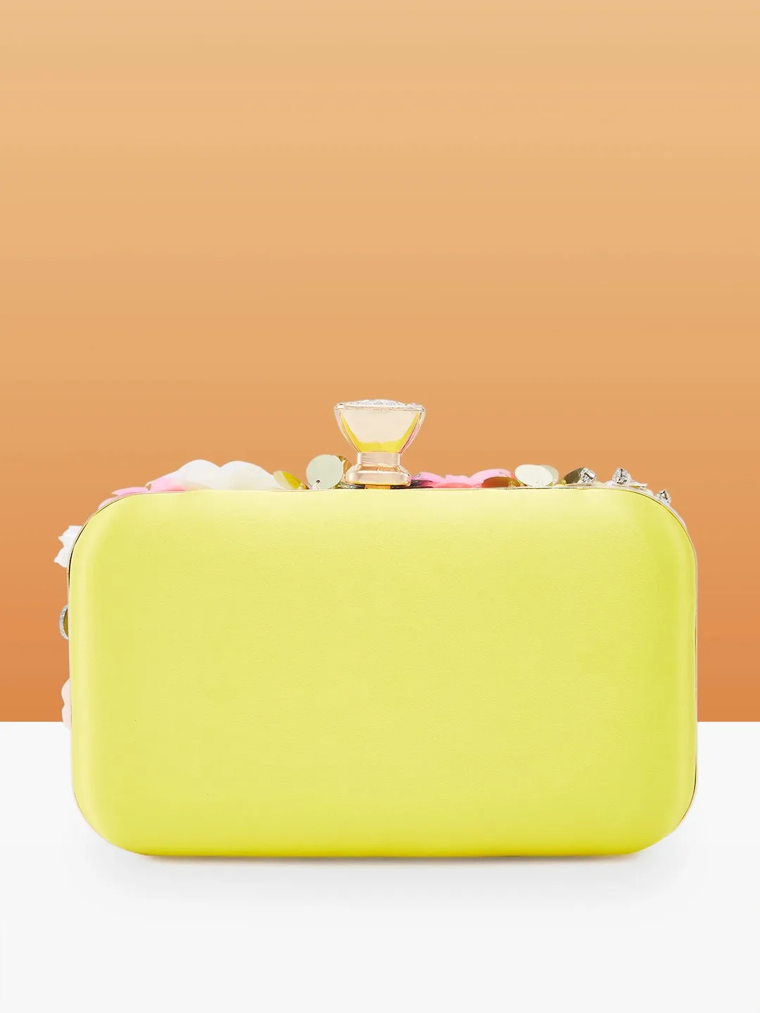 Caprese Ava Floral Small Yellow Clutch Box