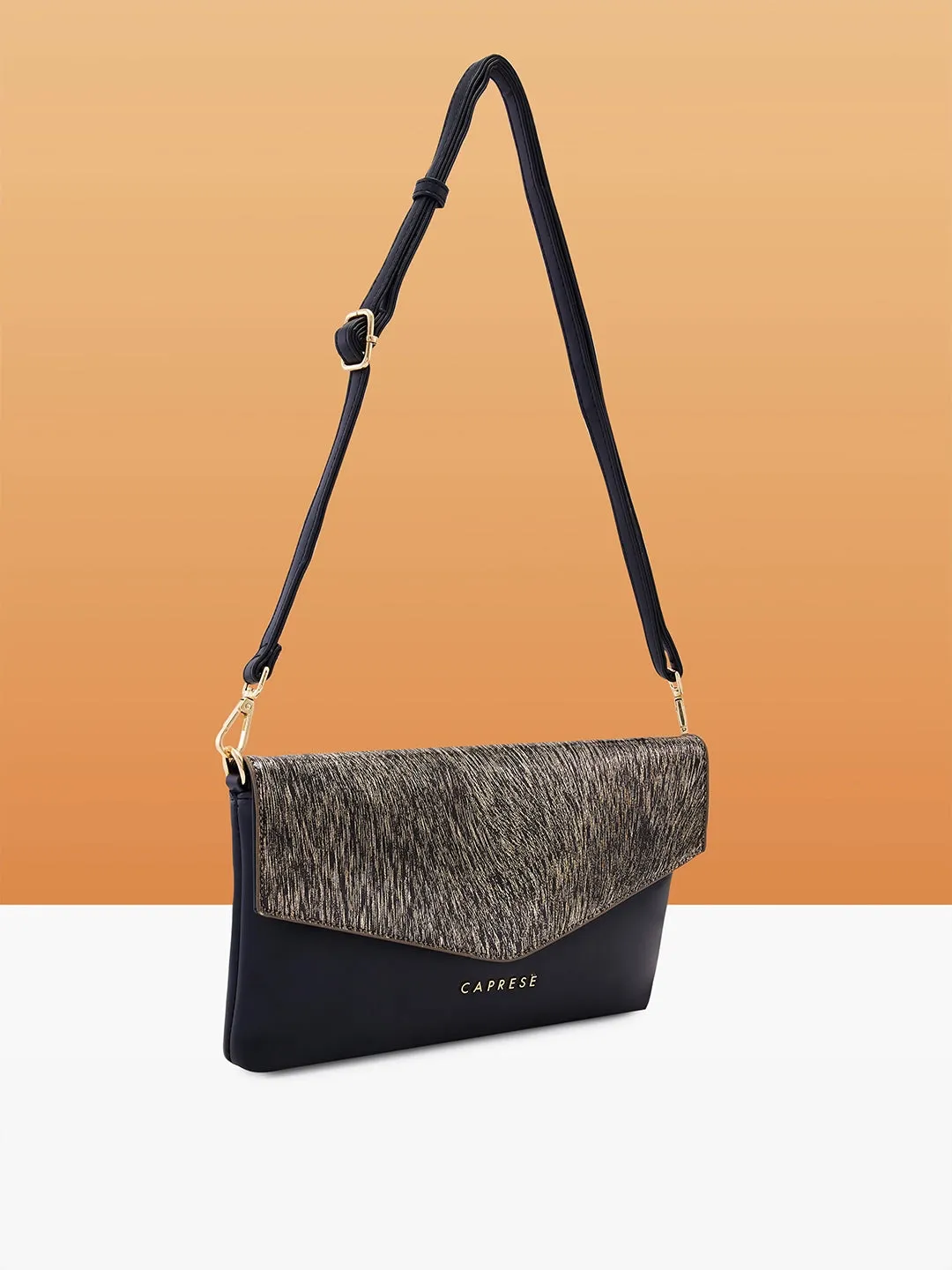 Caprese Ava Large Black Clutch