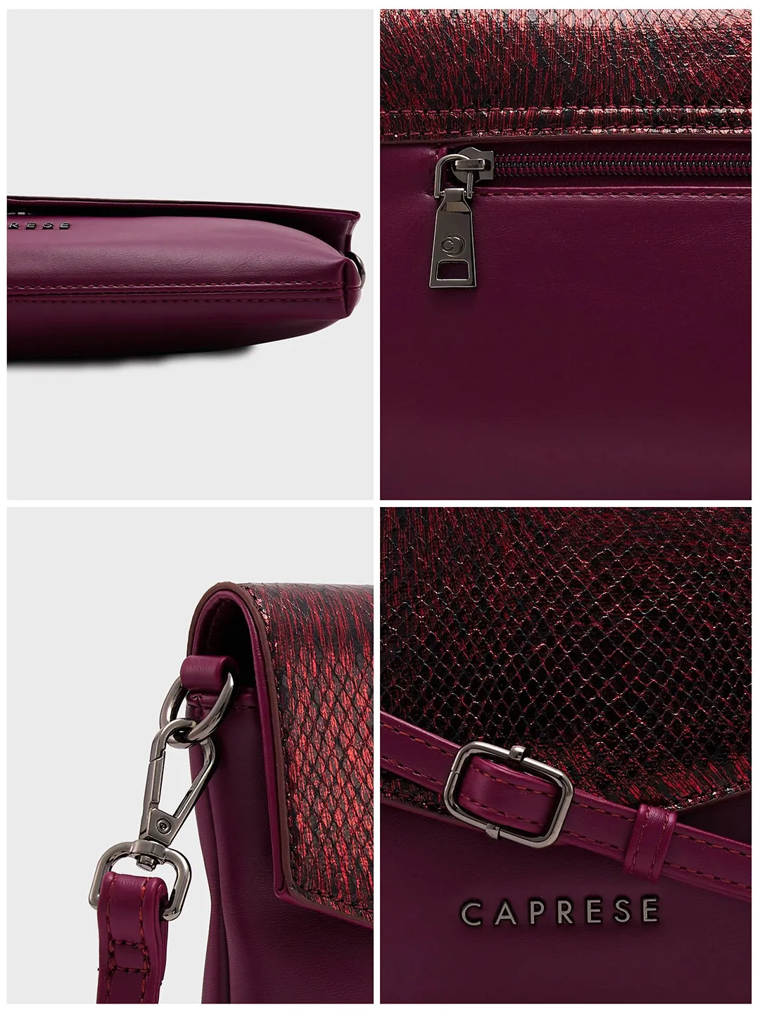 Caprese Ava Large Bordeaux Clutch