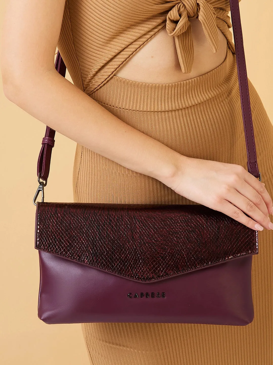 Caprese Ava Large Bordeaux Clutch