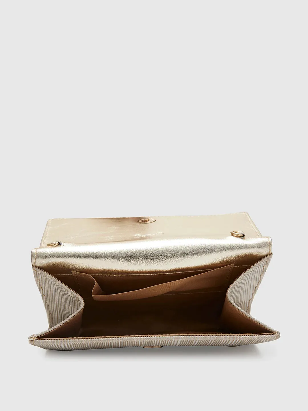 Caprese Bertha Medium Light Gold Clutch