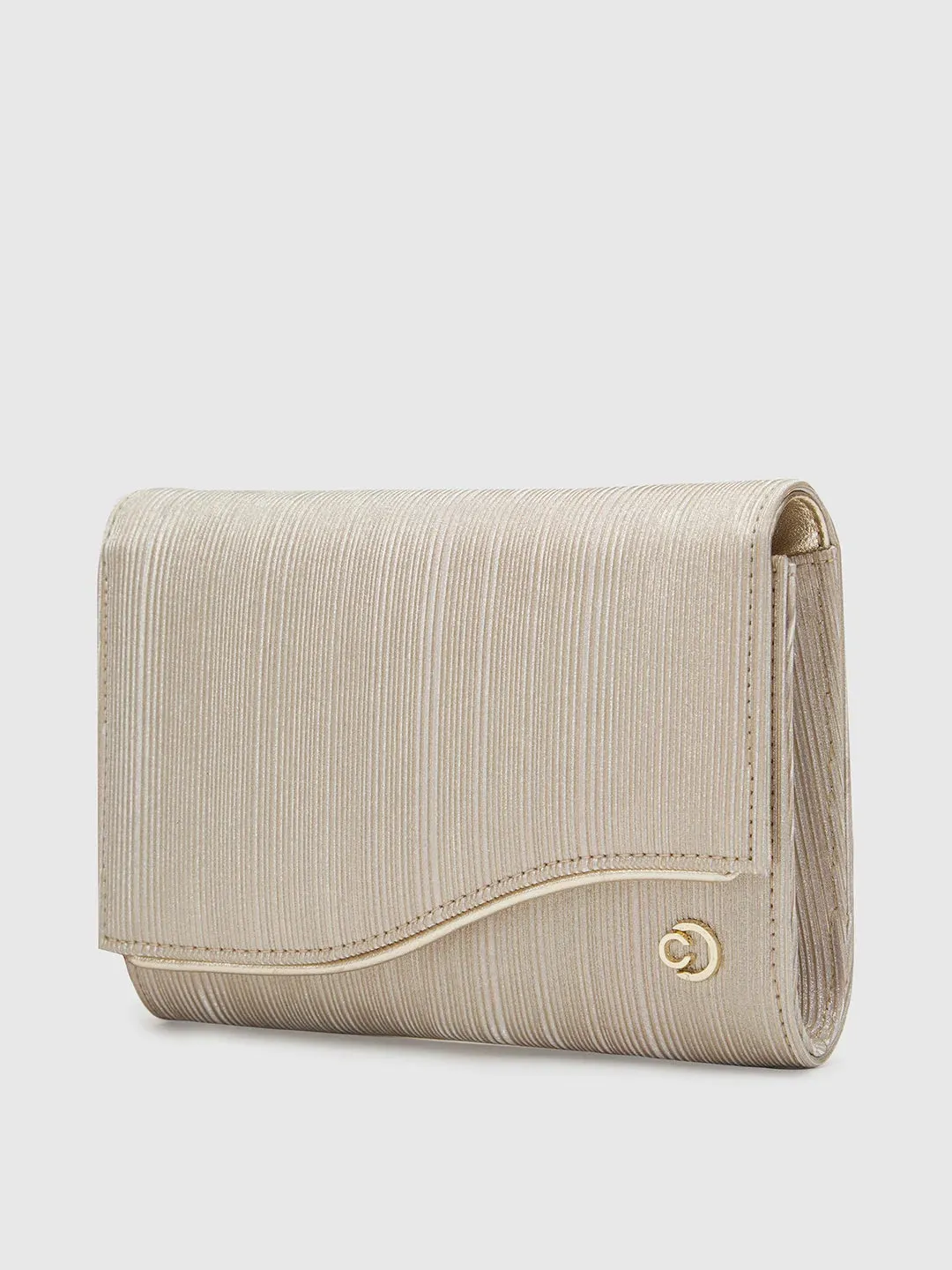 Caprese Bertha Medium Light Gold Clutch