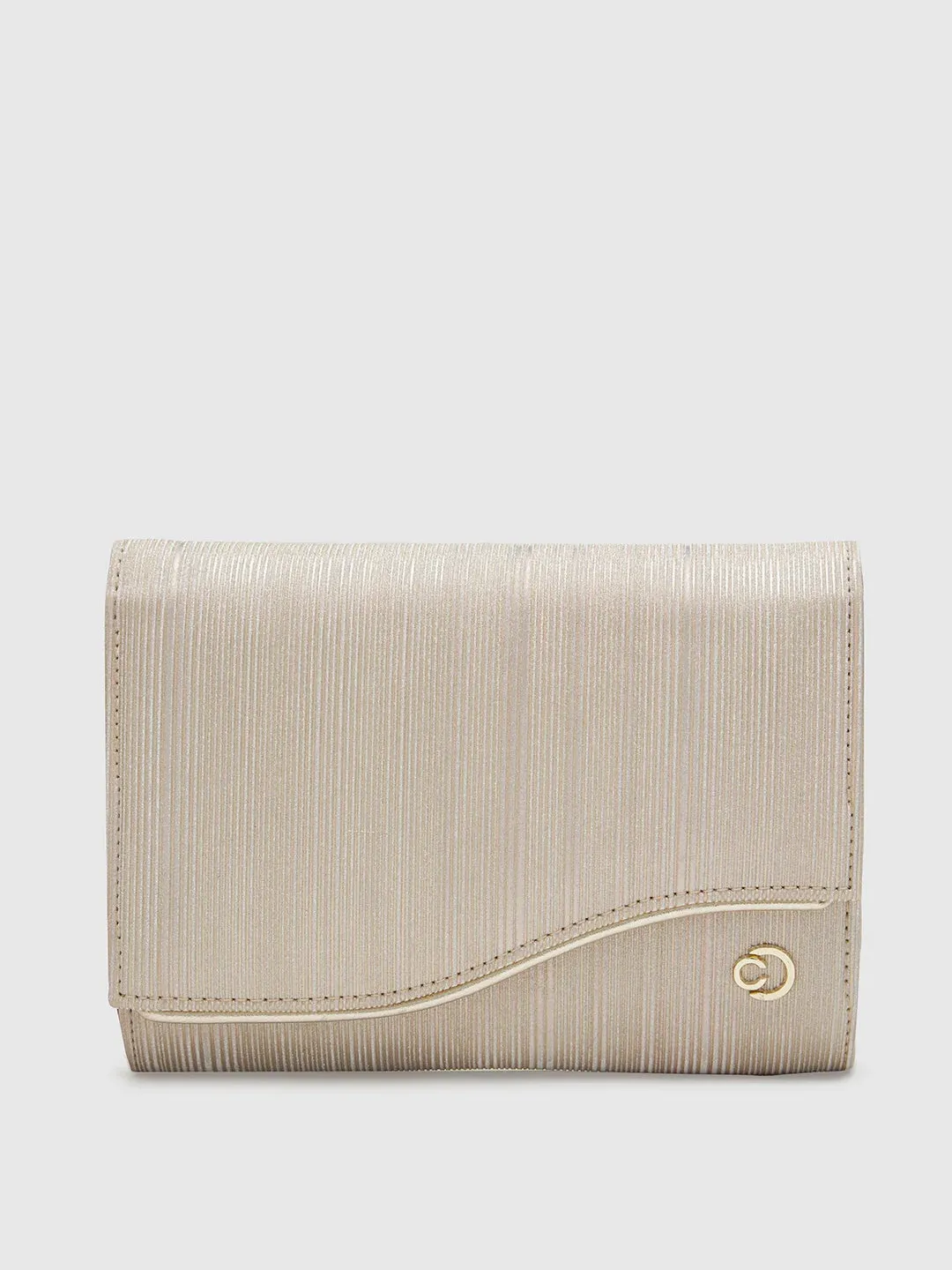 Caprese Bertha Medium Light Gold Clutch