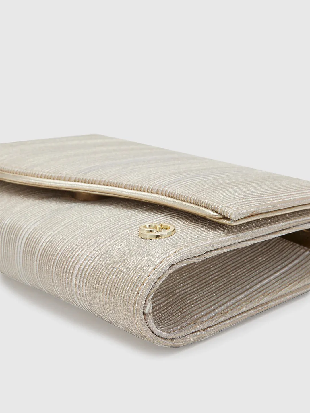 Caprese Bertha Medium Light Gold Clutch