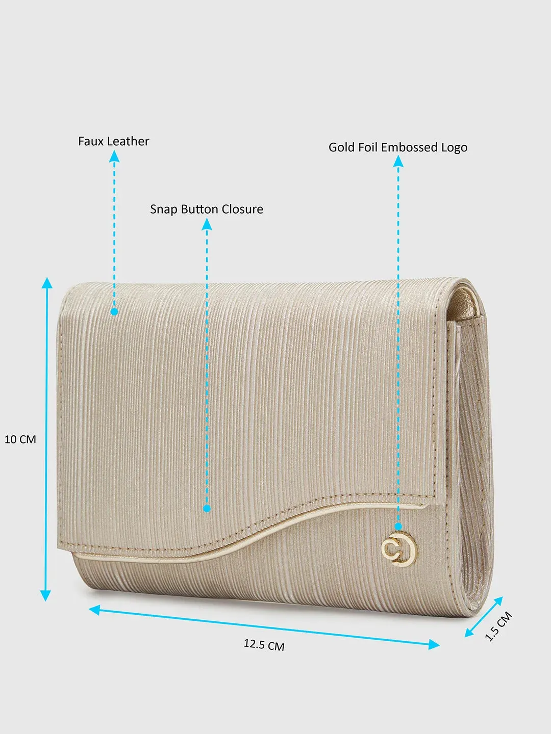 Caprese Bertha Medium Light Gold Clutch