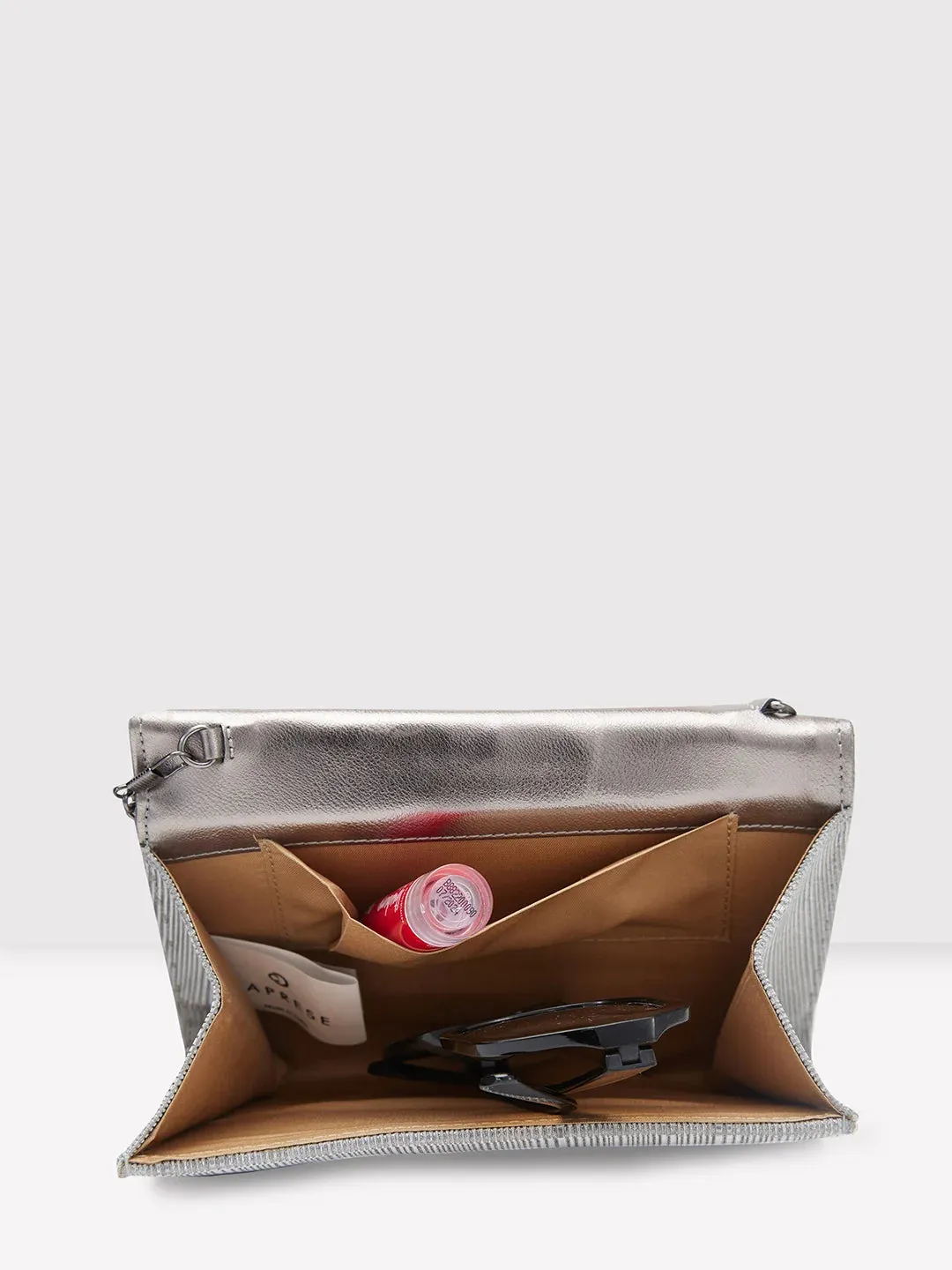 Caprese Bertha Medium Pewter Clutch