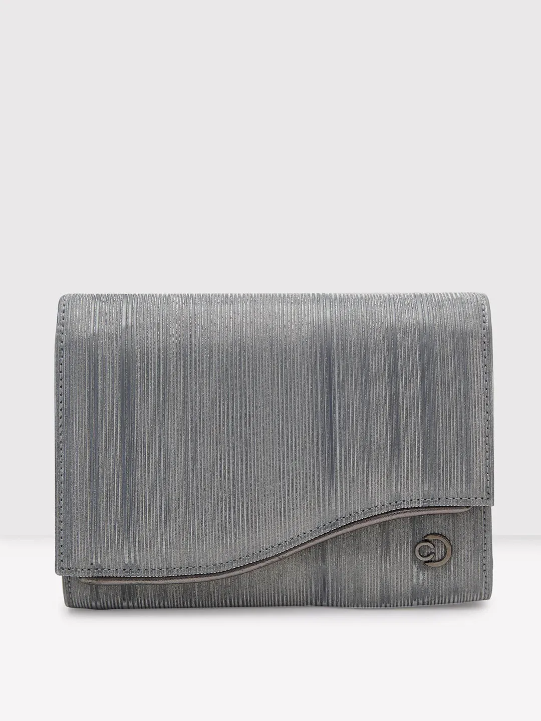Caprese Bertha Medium Pewter Clutch