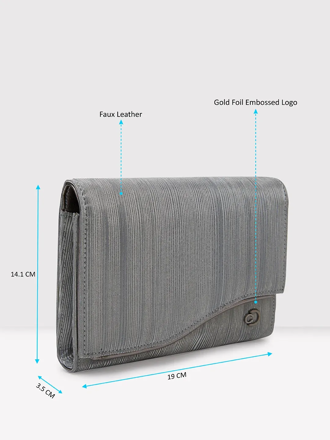 Caprese Bertha Medium Pewter Clutch